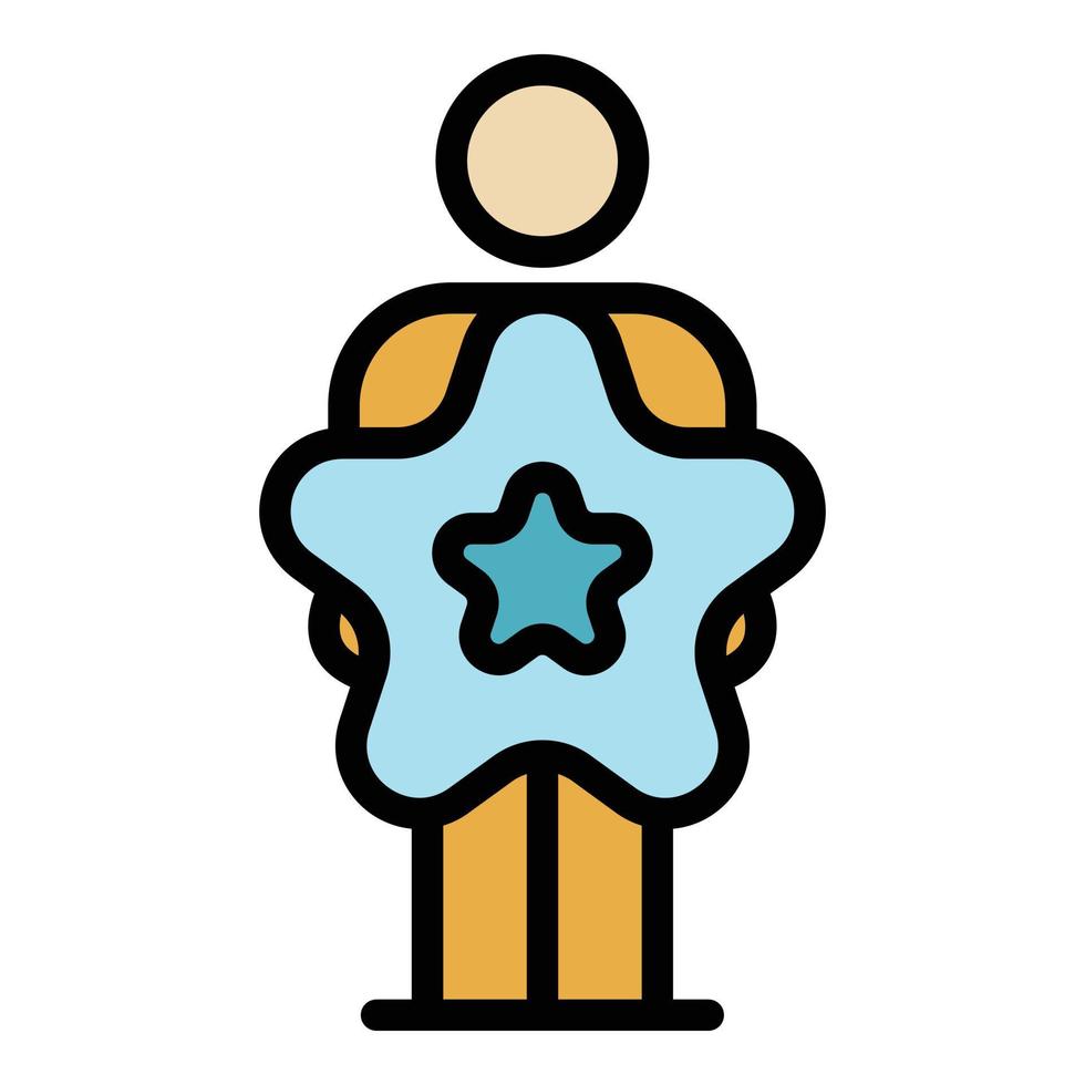 Star command manager icon color outline vector