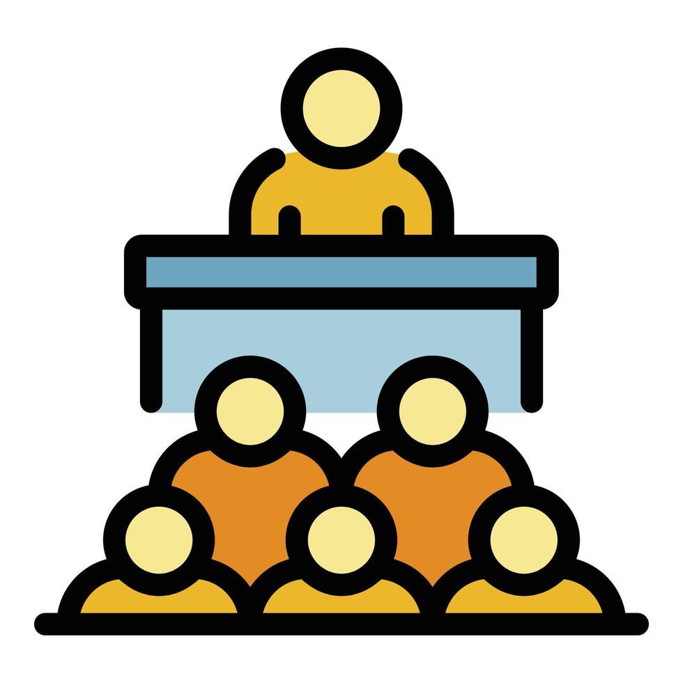 Recruiter speaker icon color outline vector