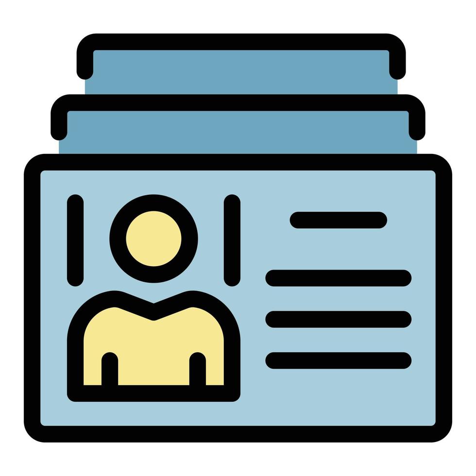 Id card recruiter icon color outline vector