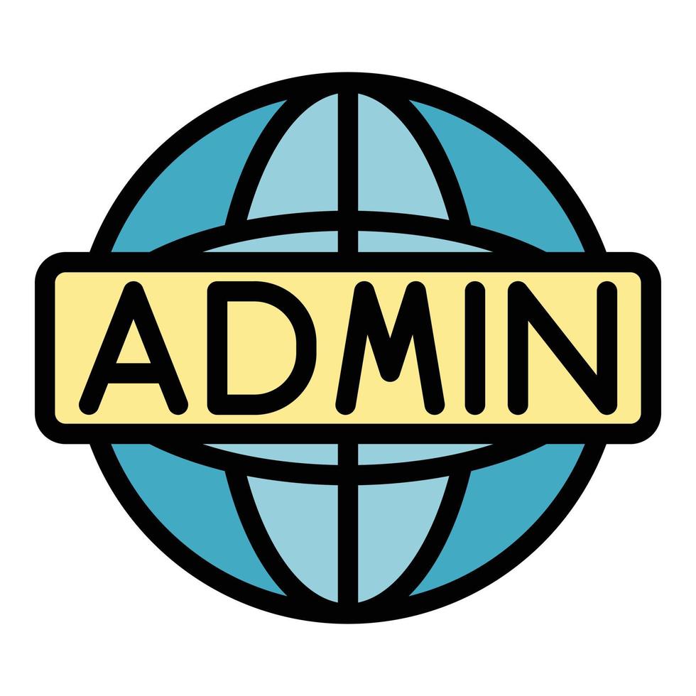 Global admin icon color outline vector