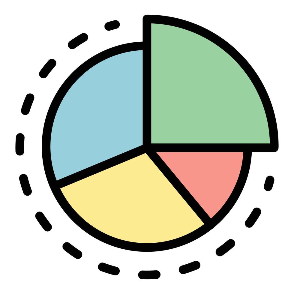 Pie chart icon color outline vector
