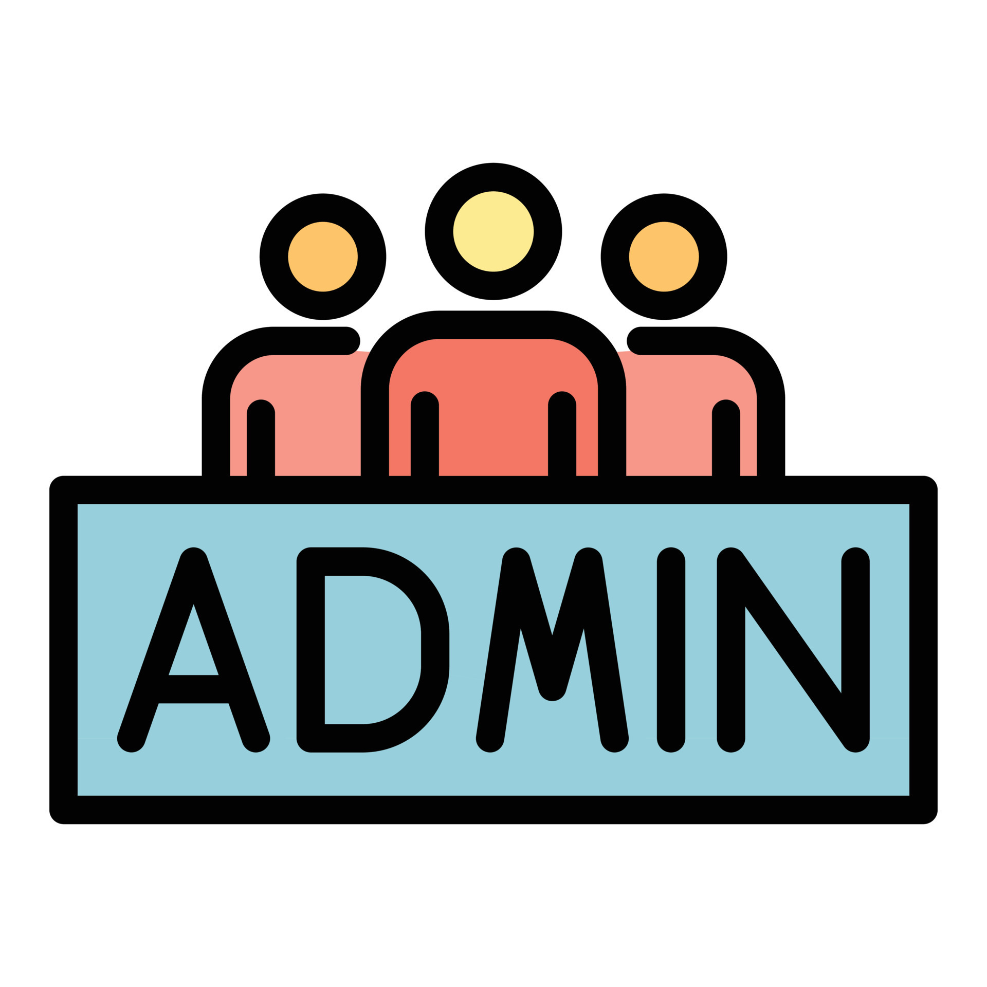 Three persons admin icon color outline vector 19194969 Vector Art at