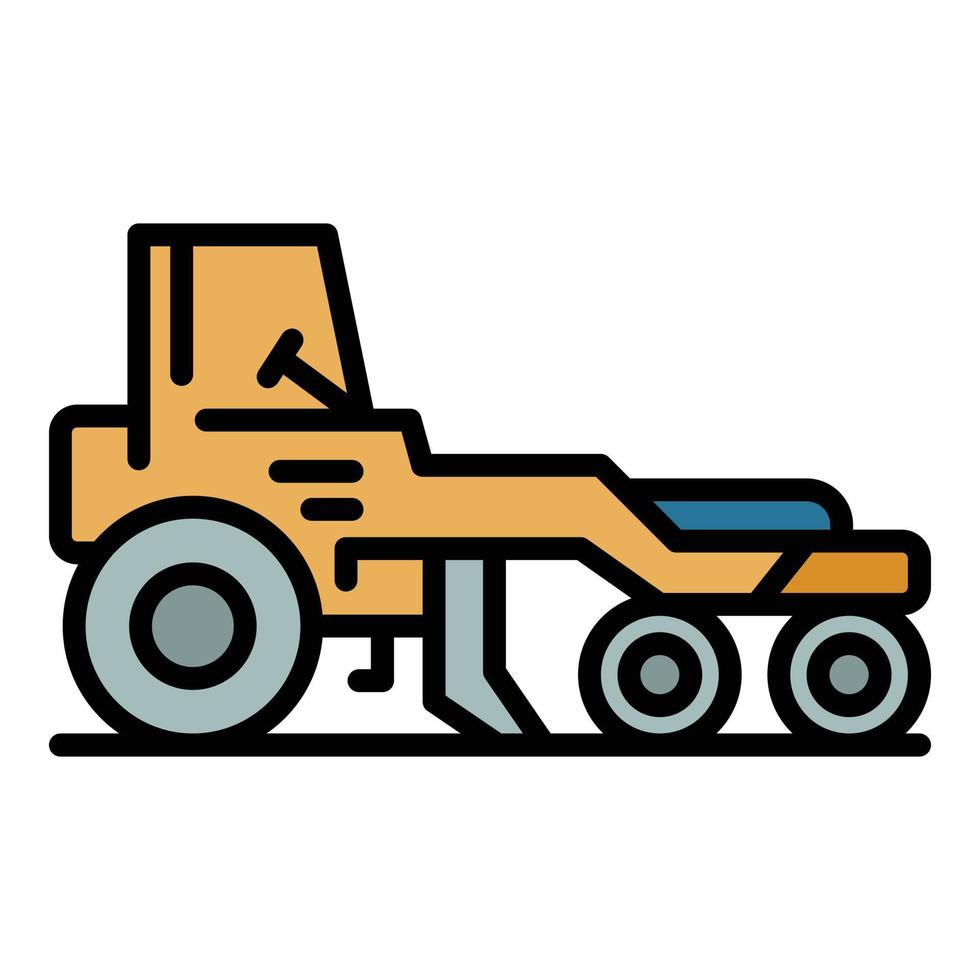 Industry grader machine icon color outline vector