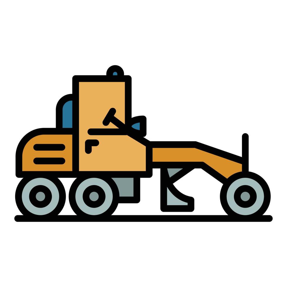 Grader machine equipment icon color outline vector