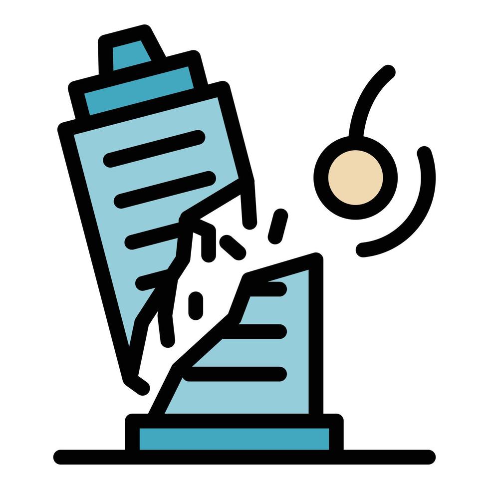 Demolition work icon color outline vector