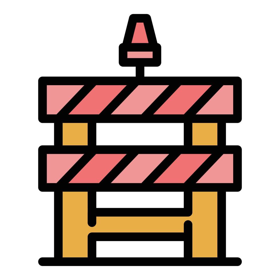 Road block barrier icon color outline vector