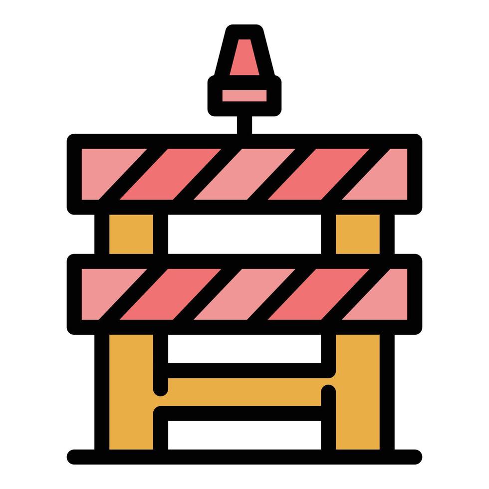 Road block barrier icon color outline vector