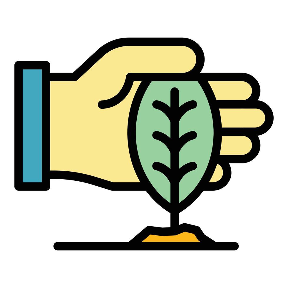 Keep plant growing icon color outline vector
