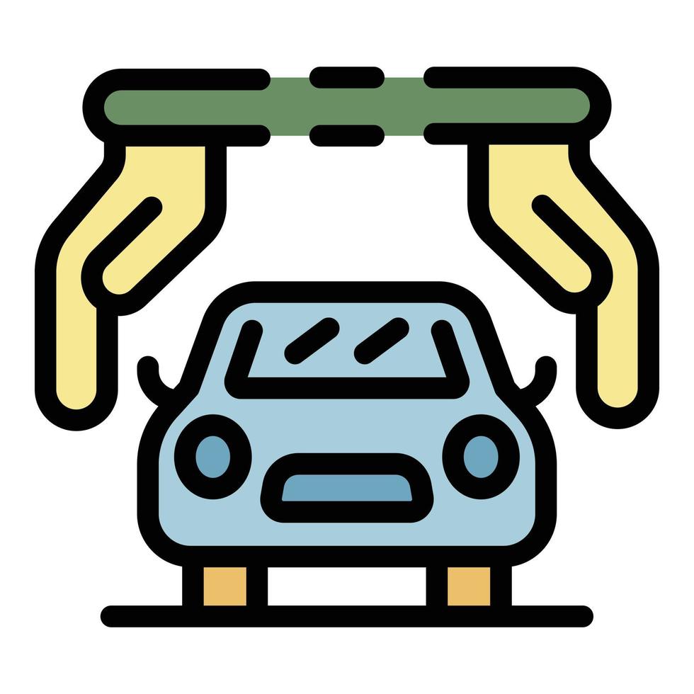 Advertising car agent icon color outline vector