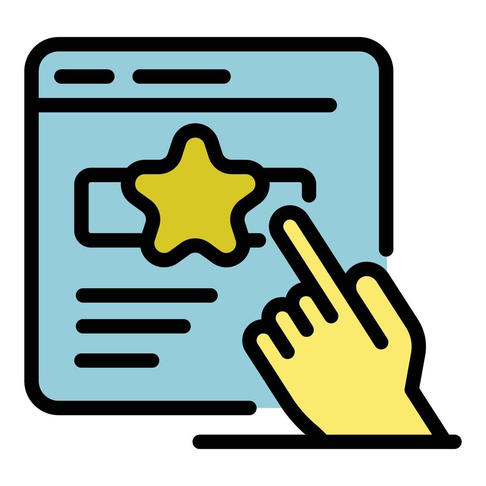 Finger application window icon color outline vector