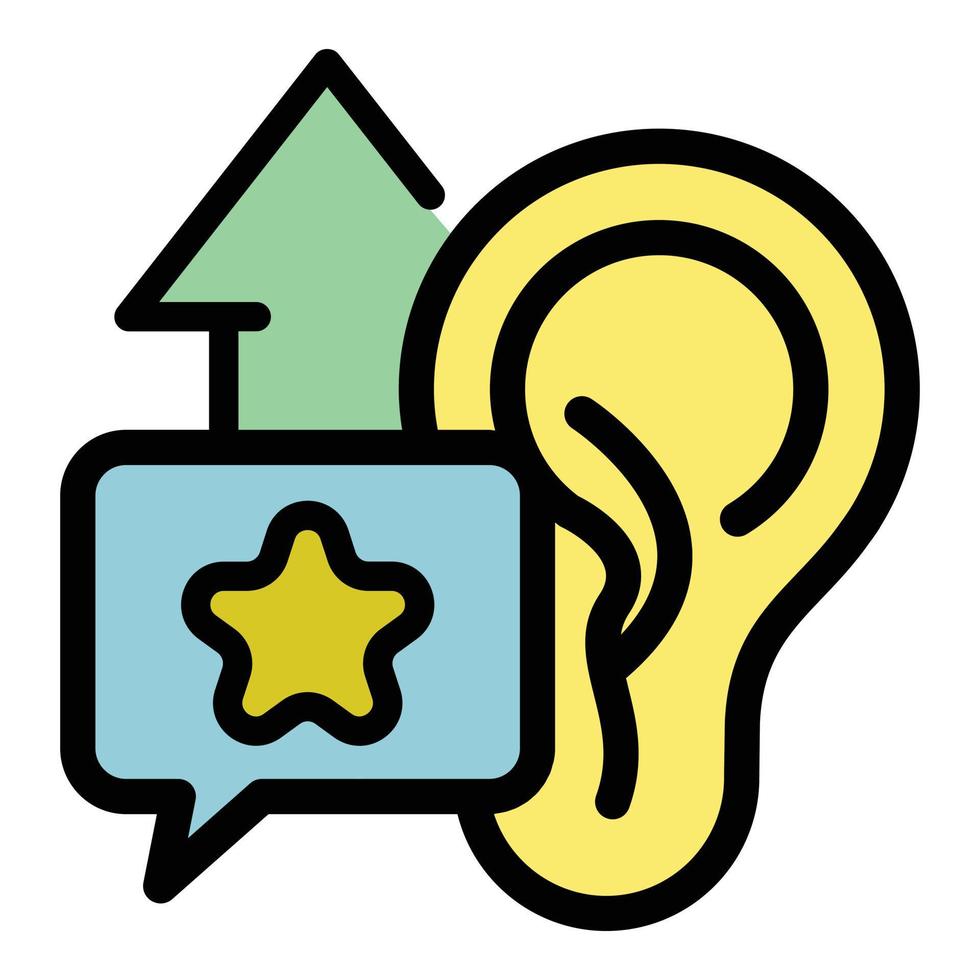 Ear and up arrow icon color outline vector