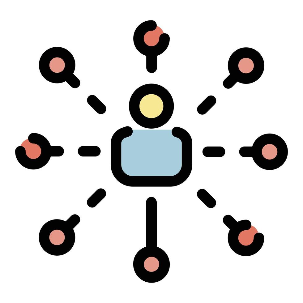 Marketer man icon color outline vector