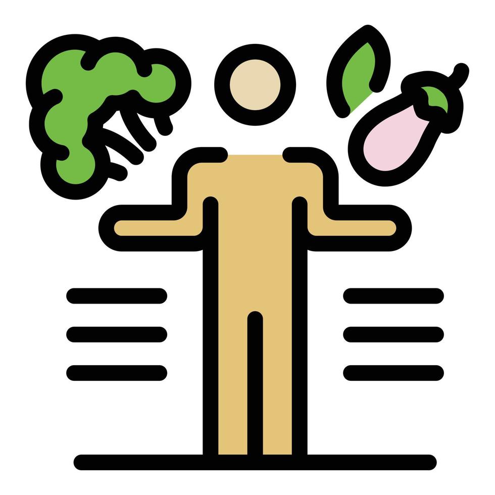 vector de contorno de color de icono de consultor de nutrición