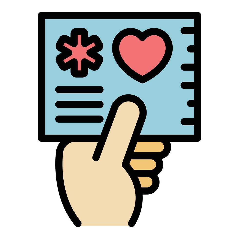 Donor card icon color outline vector