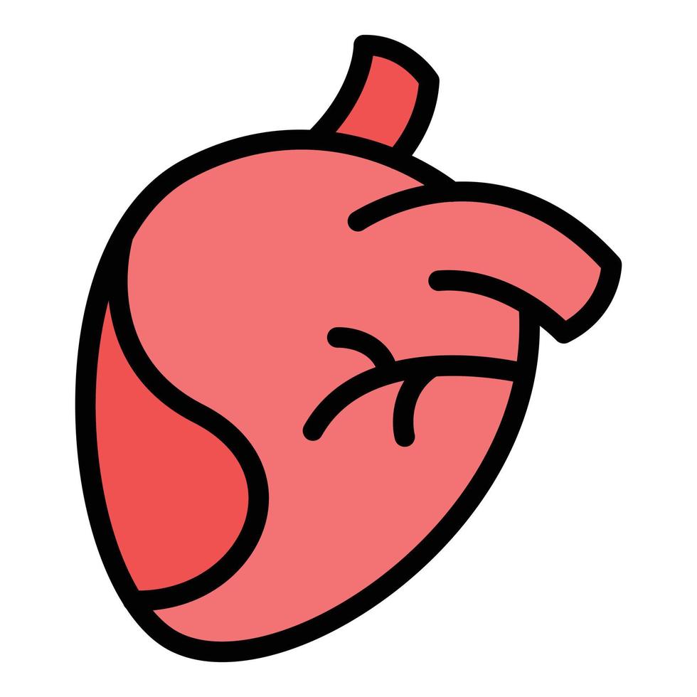 Human heart icon color outline vector
