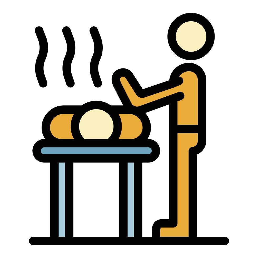 Back massage icon color outline vector