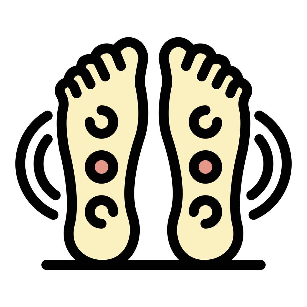 Points on the feet icon color outline vector