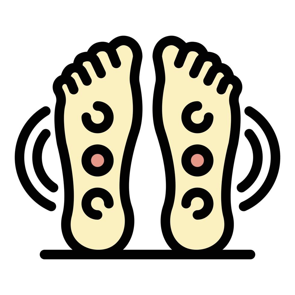 Points on the feet icon color outline vector