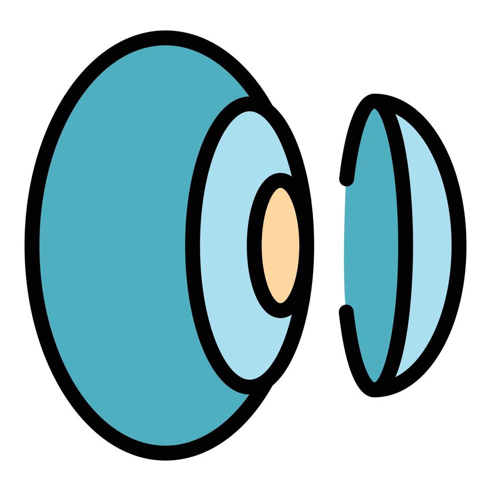 Contact lens icon color outline vector