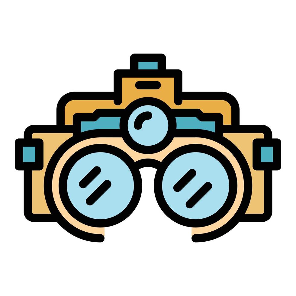 Binoculars icon color outline vector