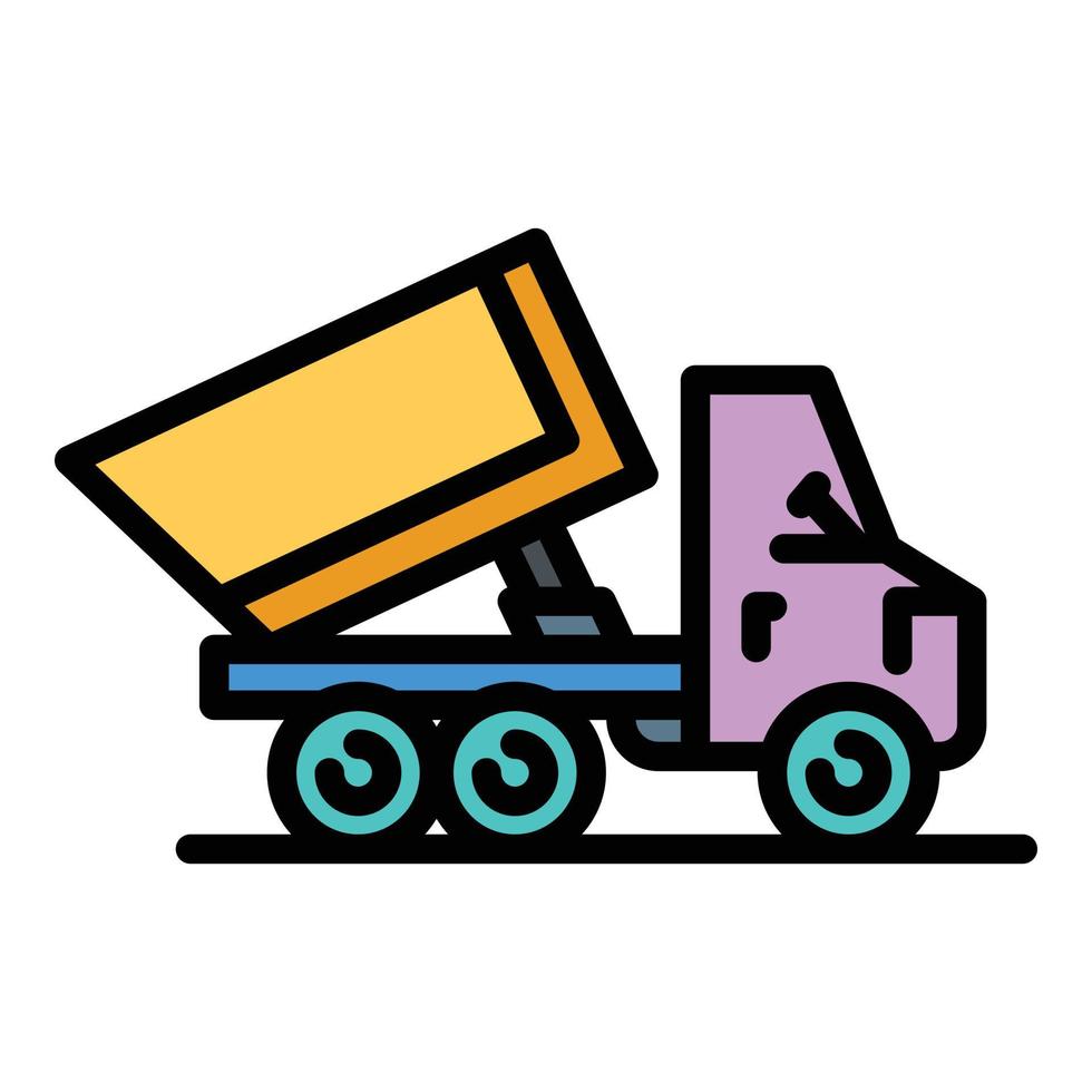 Commercial tipper icon color outline vector