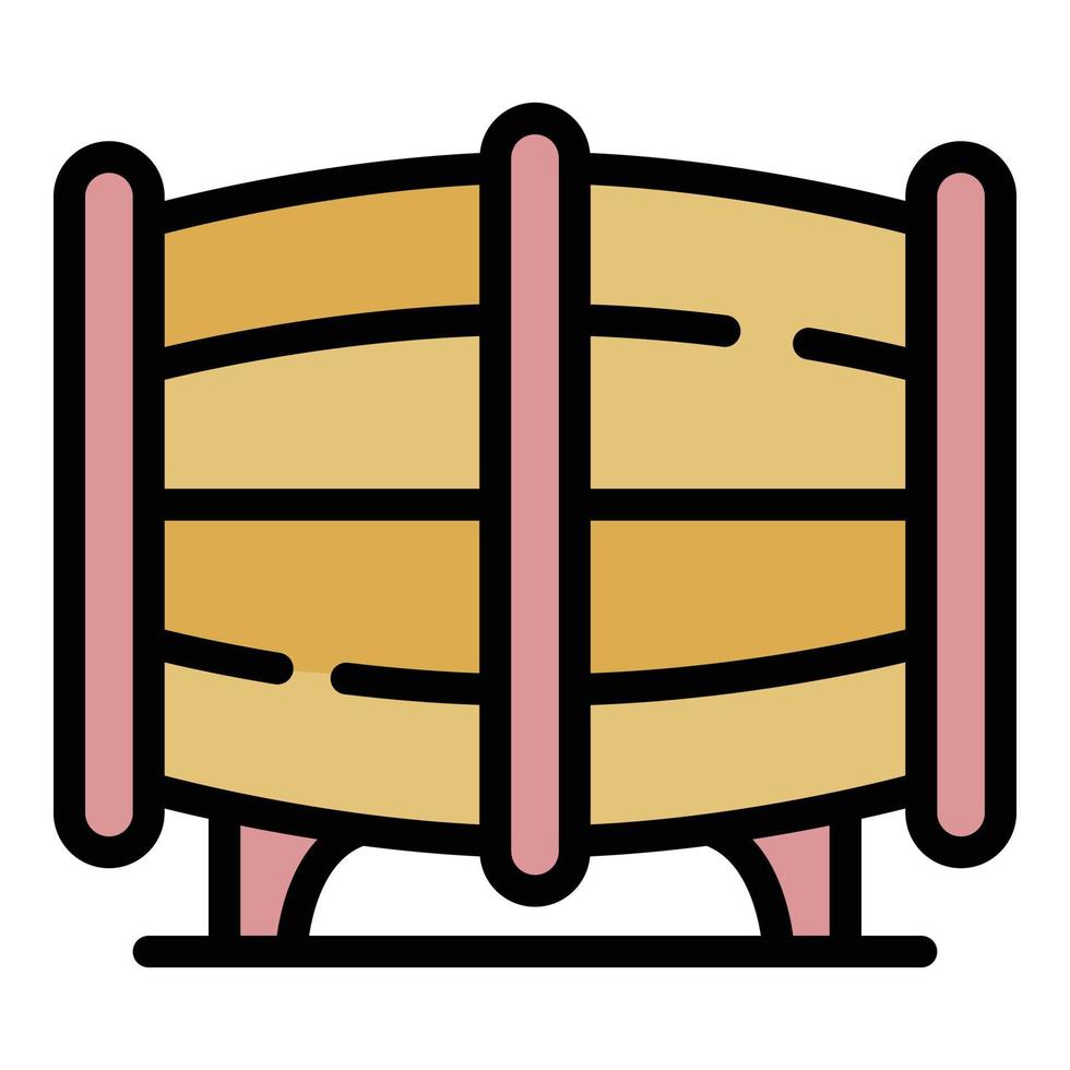 Barrel of rum icon color outline vector