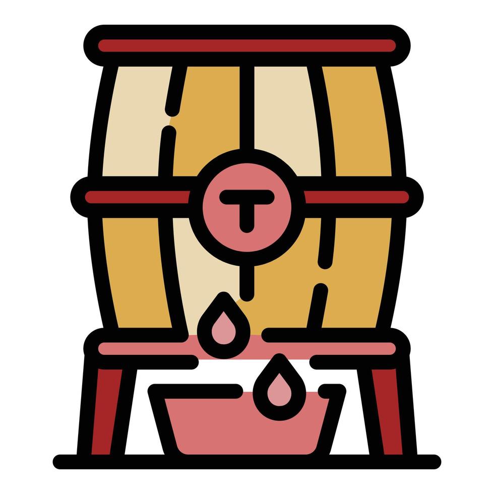 Barrel of brandy icon color outline vector