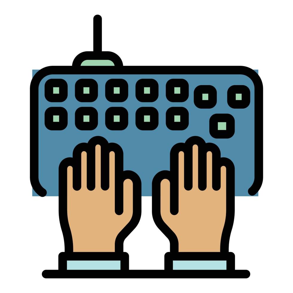 vector de contorno de color de icono de teclado de escritura