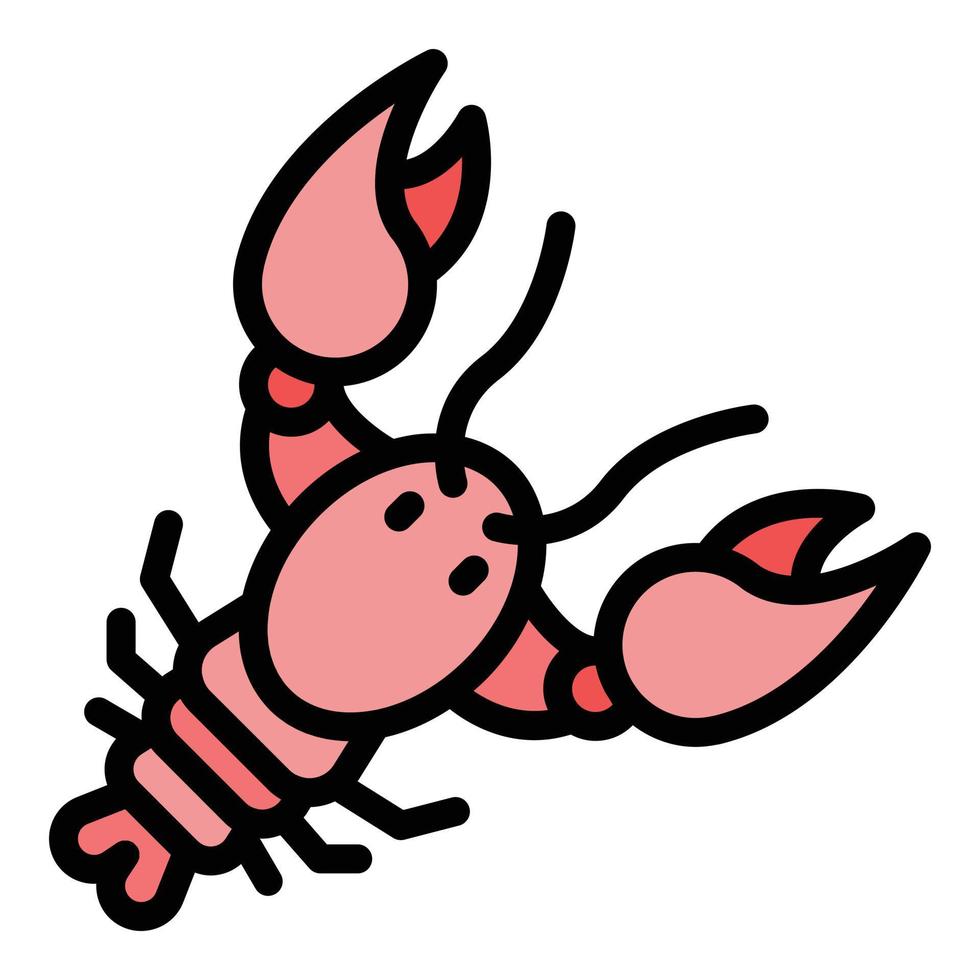 Water lobster icon color outline vector