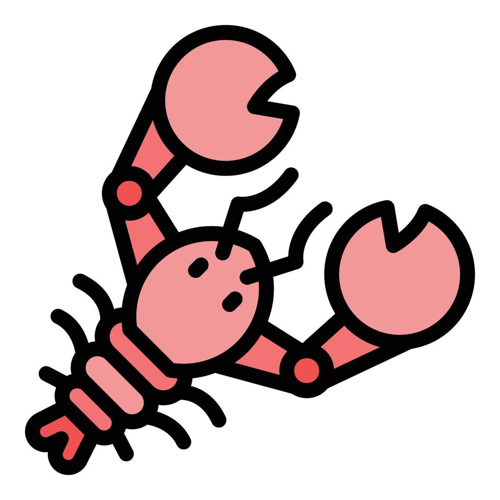 Ocean lobster icon color outline vector