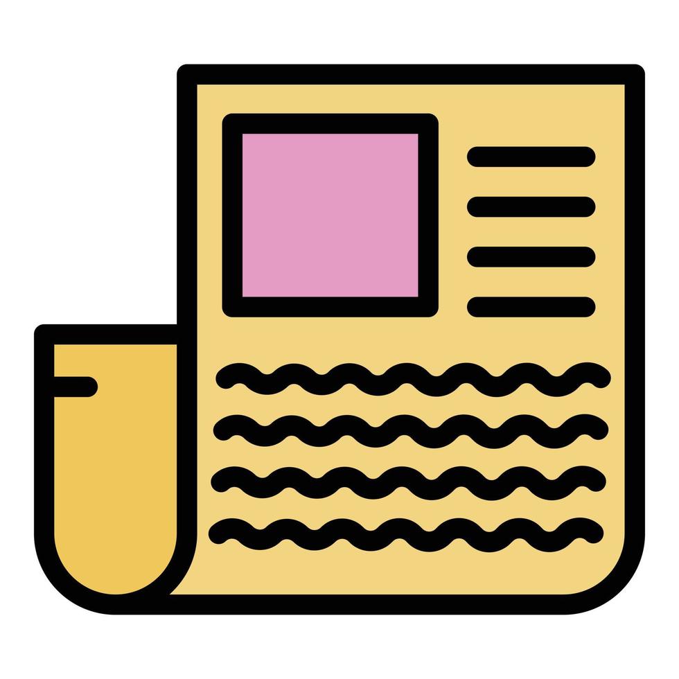 vector de contorno de color de icono de entrevista en papel