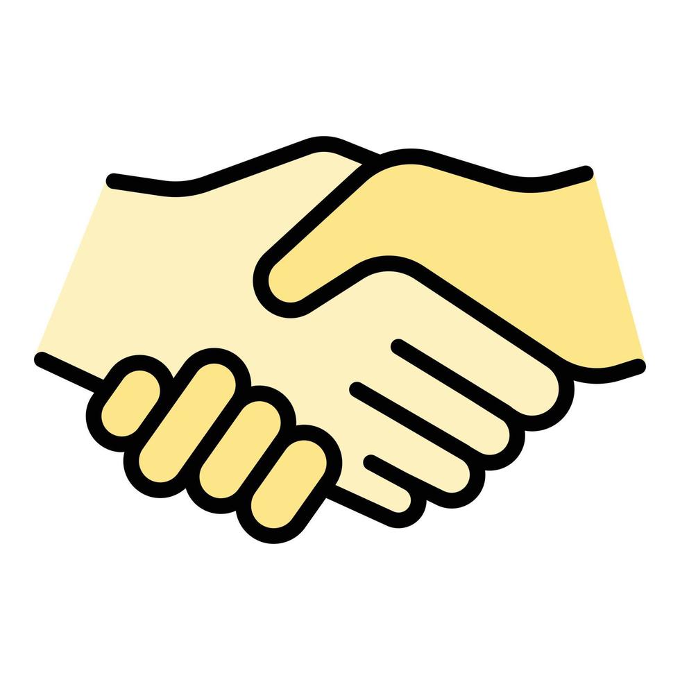 Gesture handshake icon color outline vector