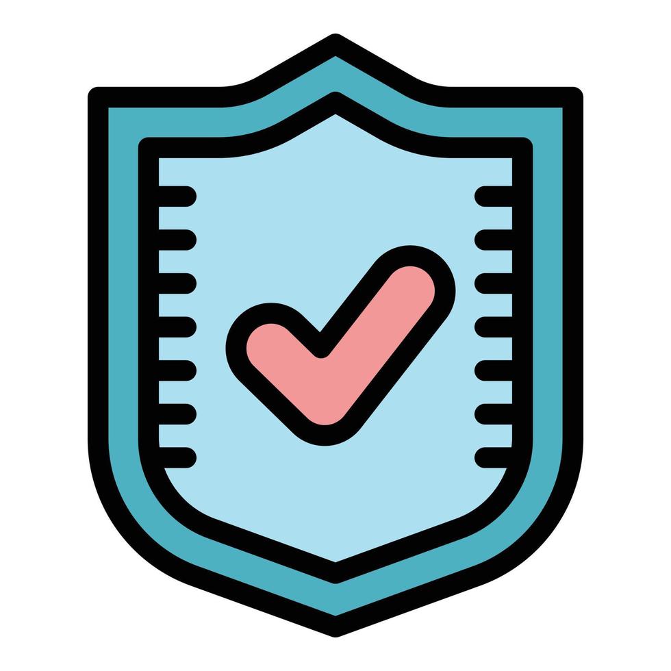 Protected personal information icon color outline vector