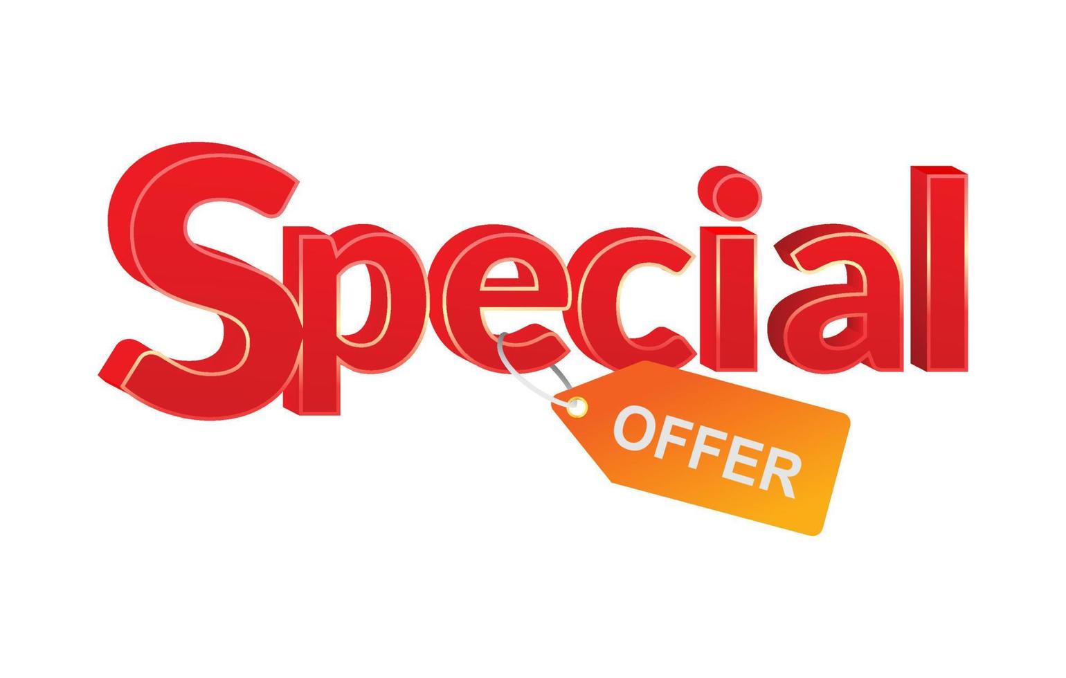special offer 3D text badge for sale promotion vector