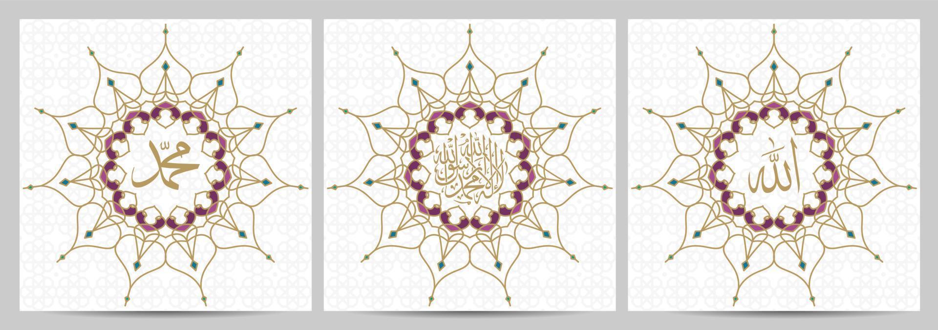 islamic arabic calligraphy with mandala vector