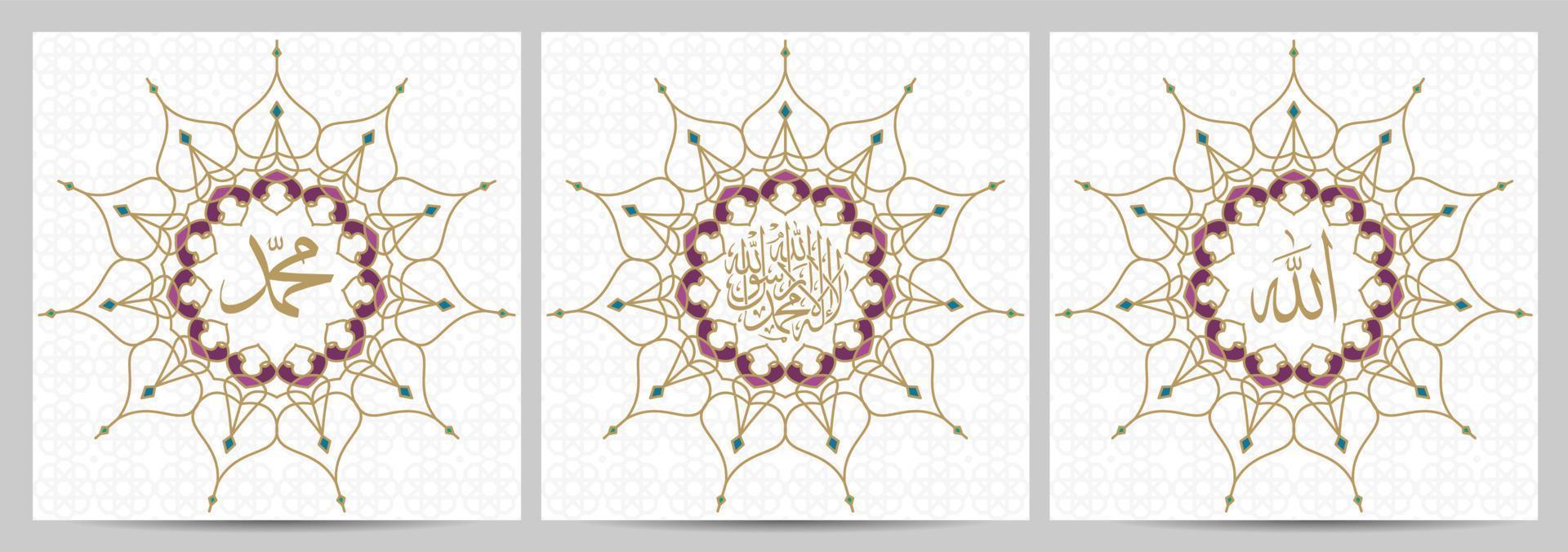 islamic arabic calligraphy with mandala vector