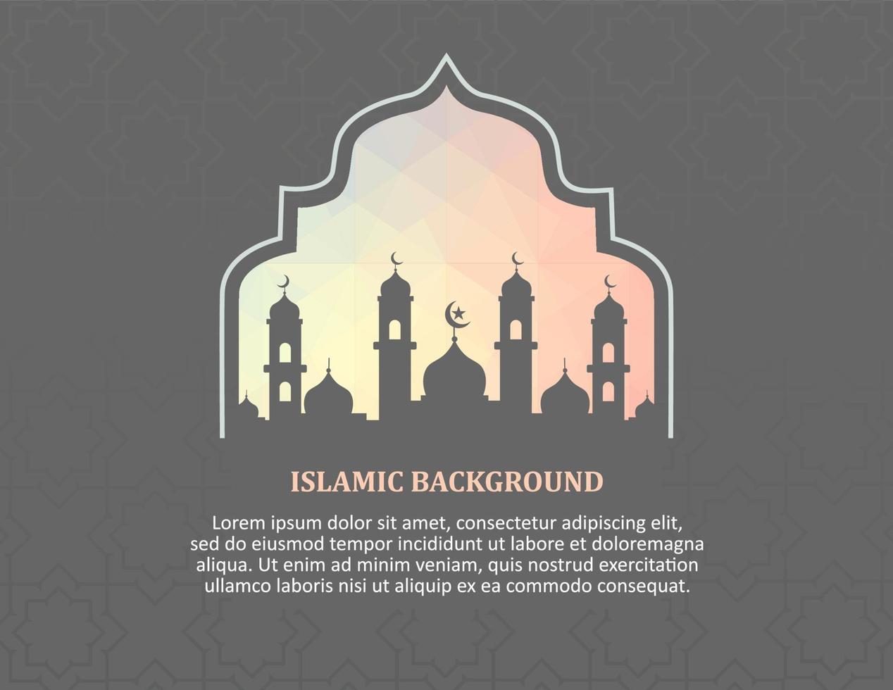 islamic background with mosque vector