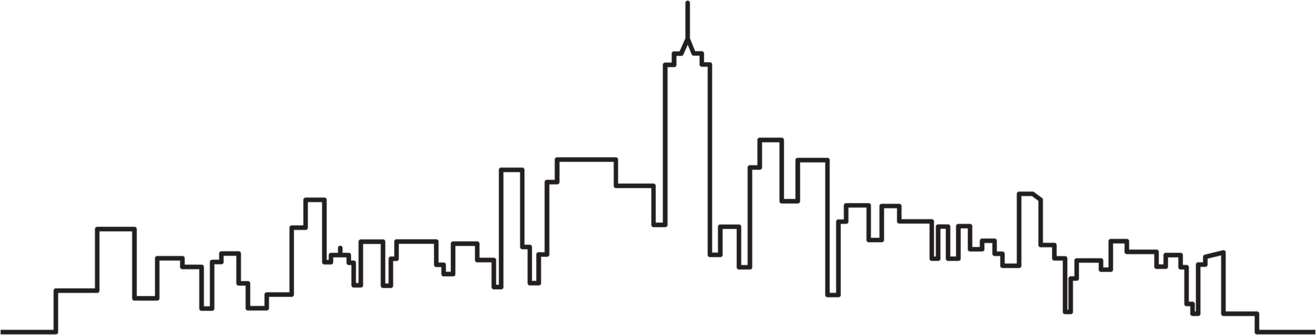 modern cityscape skyline outline drawing. png