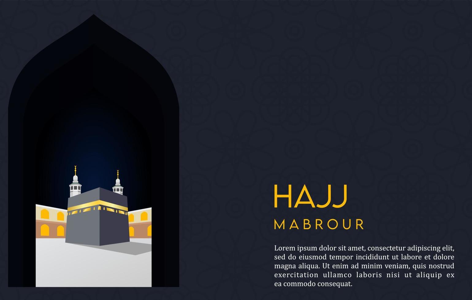 hajj mabrour background desgin with kaaba vector