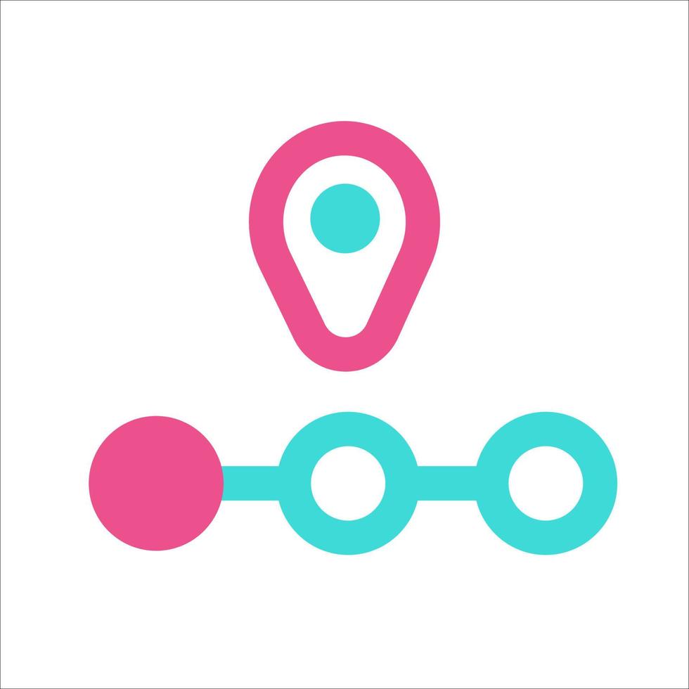 Location Route Icon Two Color vector