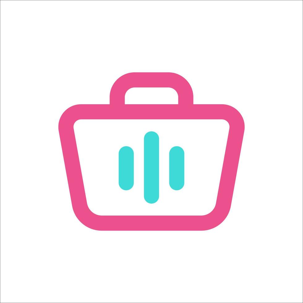 Basket Cart Icon Two Tone Color vector