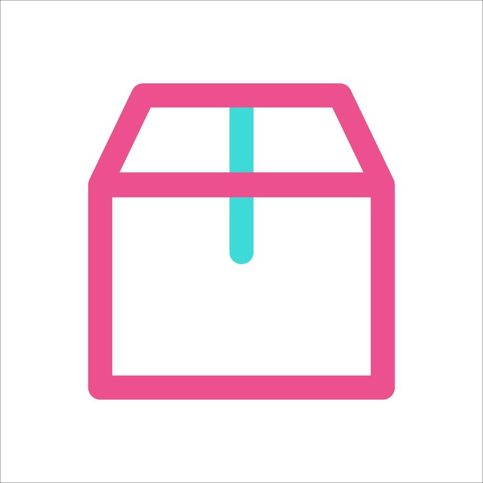 icono de embalaje de caja de dos colores vector