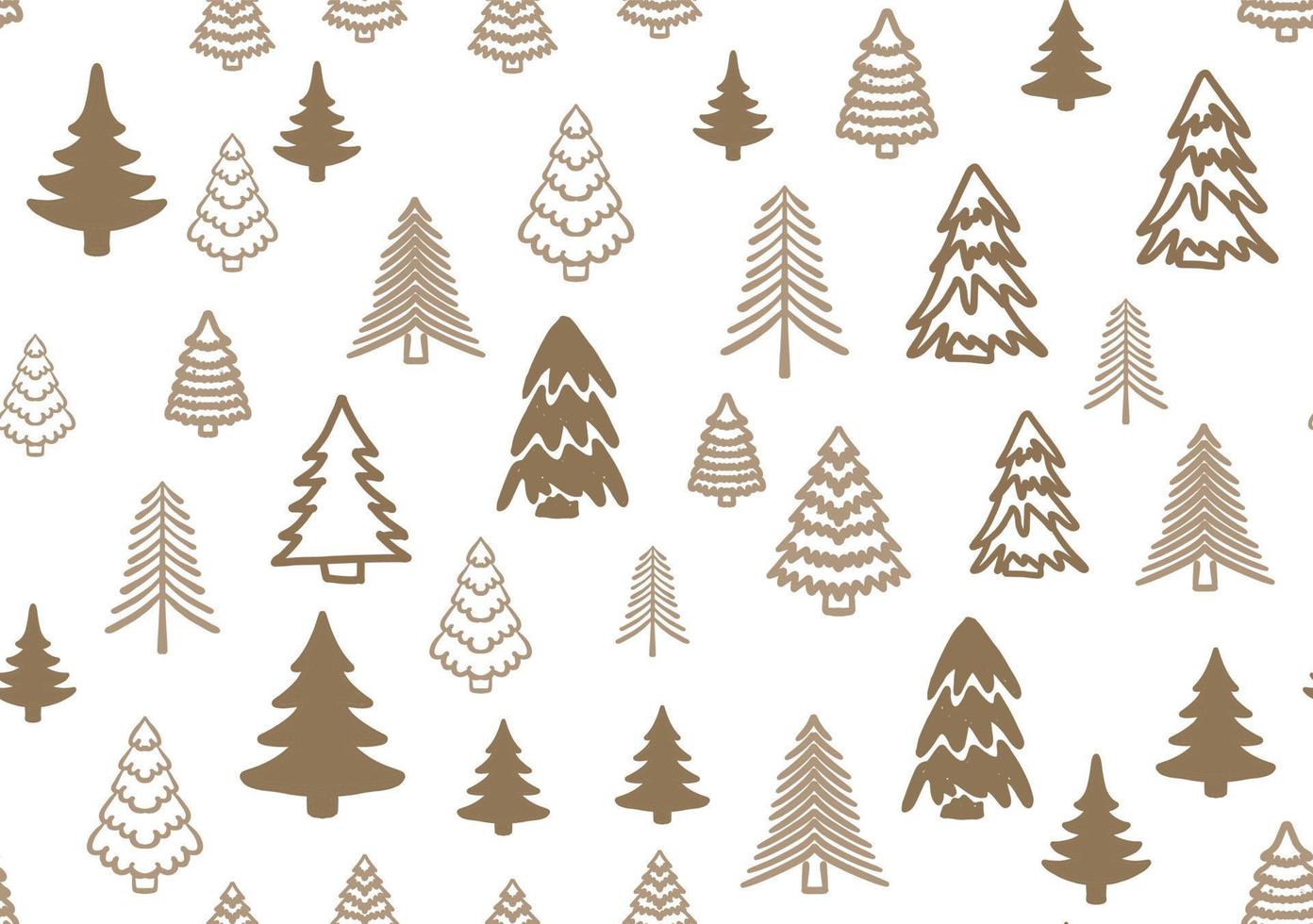 Christmas tree set, Hand drawn illustrations vector