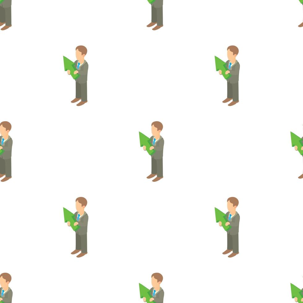 Business man holding with green arrow up pattern seamless vector