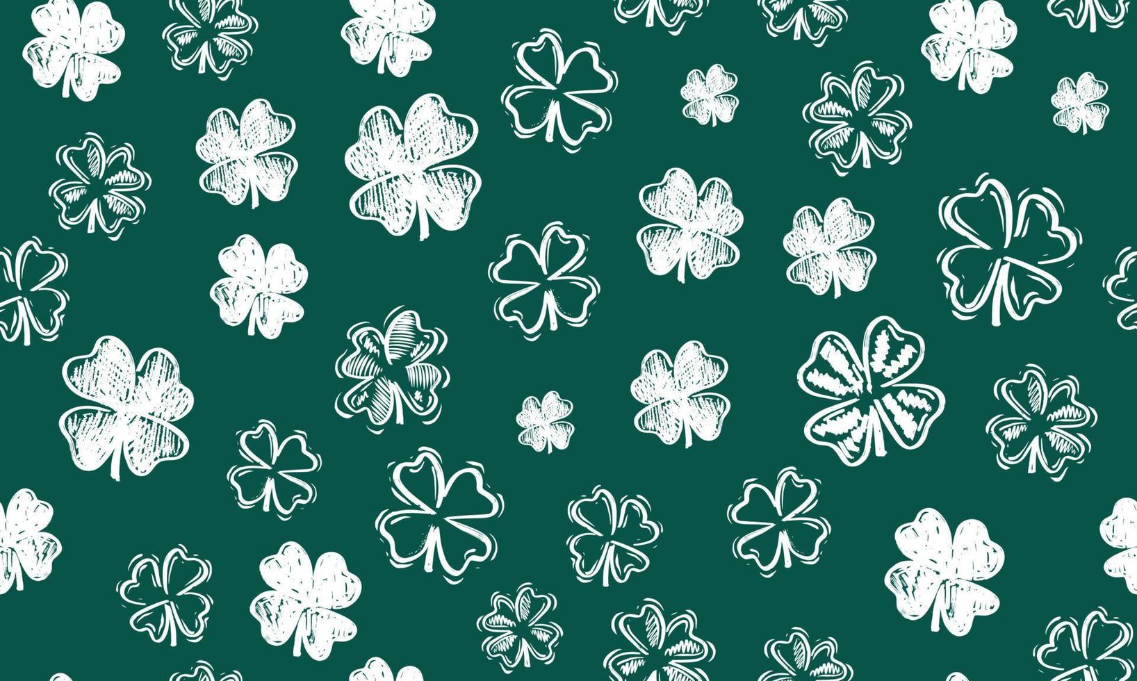 Saint Patricks Day, festive background with flying clover. vector