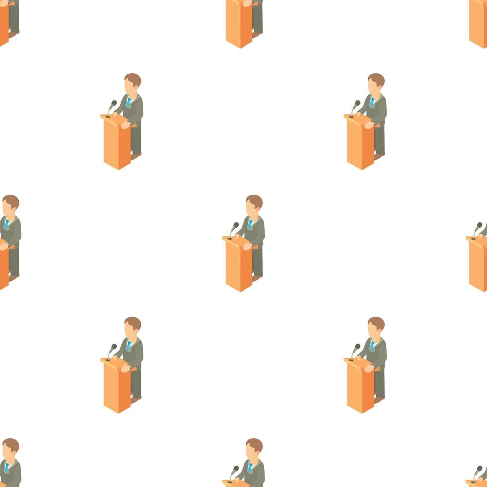 Orator speaking from tribune pattern seamless vector
