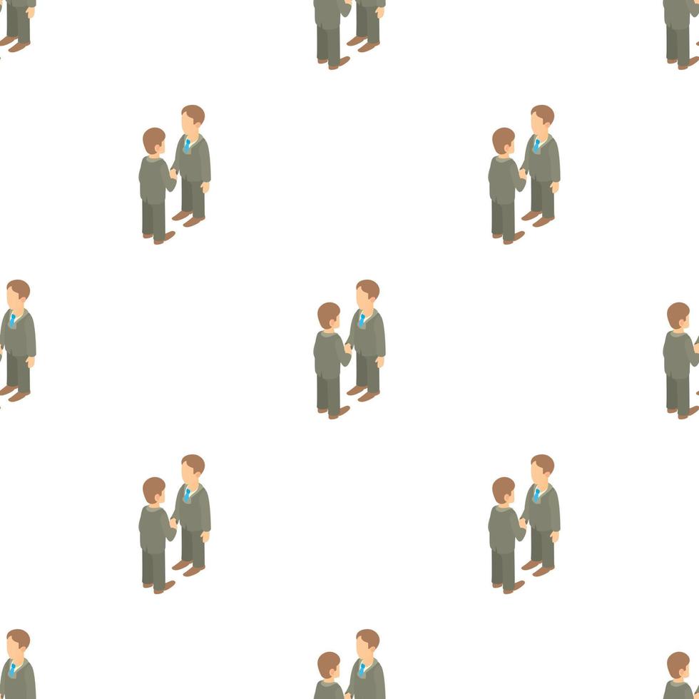 Two businessmen shaking hands pattern seamless vector