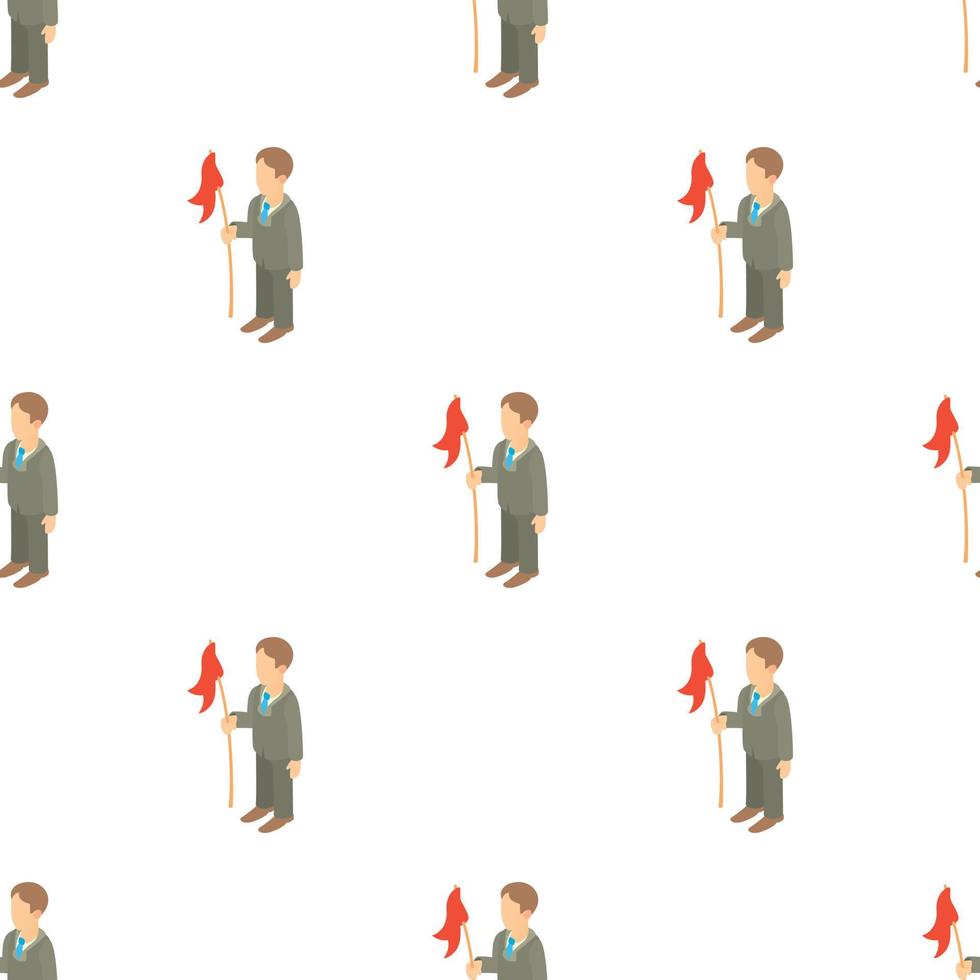 Businessman holding red flag pattern seamless vector