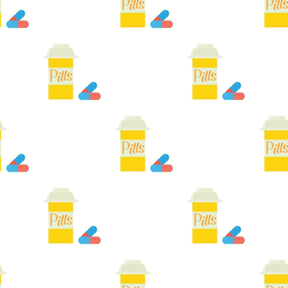 Pills in jar pattern seamless vector