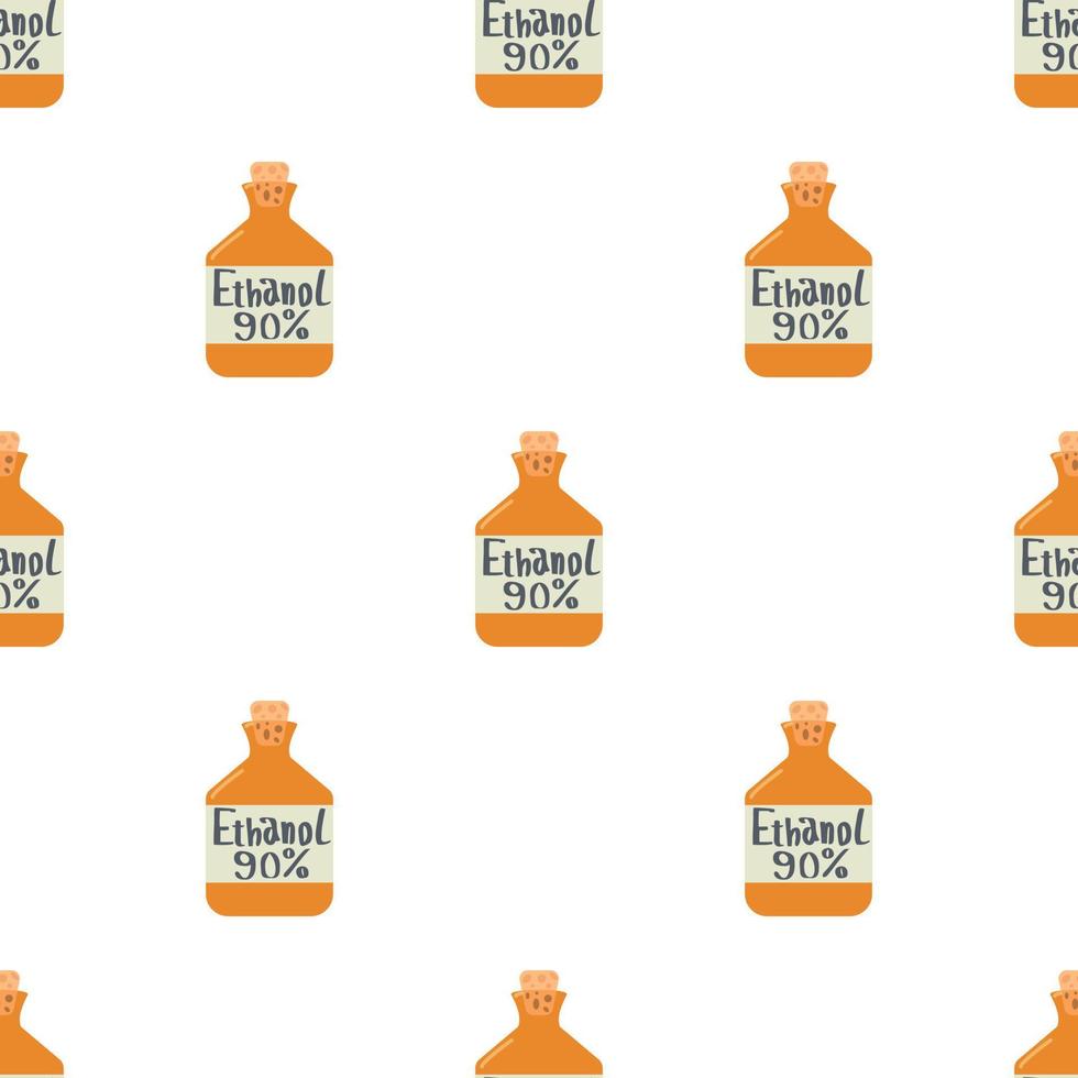 Ethanol in bottle pattern seamless vector